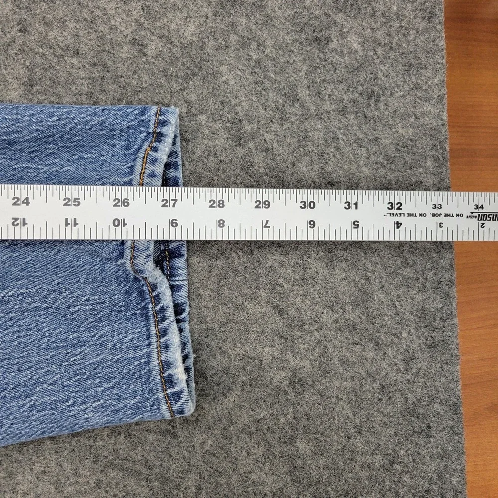 Levis Jeans Womens 32 Premium Boho Streetwear Grunge Ribcage Straight Ankle - Picture 10 of 11